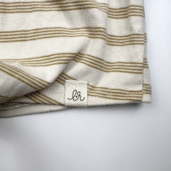 Lulu + Roo Neutral Striped Knot Top - Picture 2 of 6